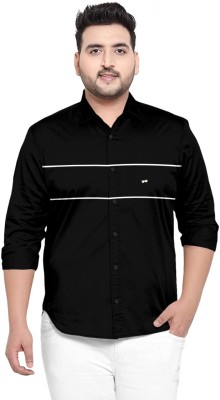 Aloof Men Striped Casual Black Shirt