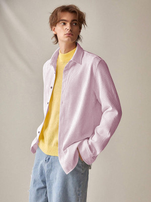 ugam traders Men Checkered Formal Purple Shirt