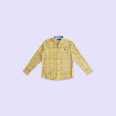 Pantaloons Boys Checkered Casual Yellow Shirt