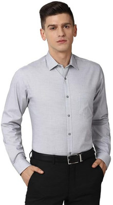 Style Grove Men Solid Casual Grey Shirt