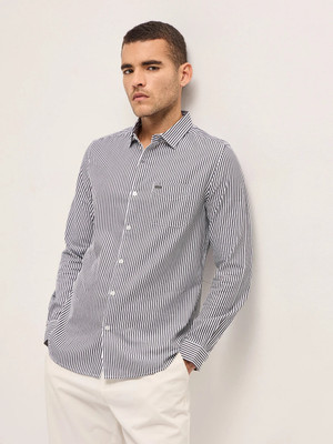 THE BEAR HOUSE Men Striped Casual Black, White Shirt