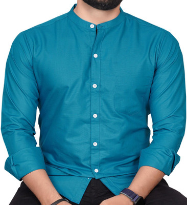 GLOBAL NOMAD Men Solid Casual Blue Shirt