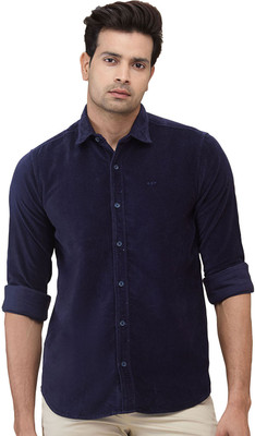 COLORPLUS Men Solid Casual Blue Shirt