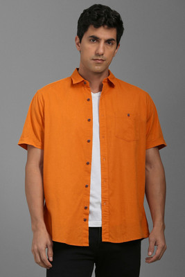LOUIS PHILIPPE Men Solid Casual Orange Shirt