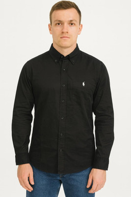 Pulseme Men Solid Formal Black Shirt