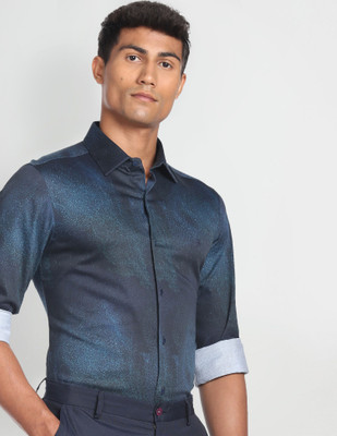 Arrow Newyork Men Printed Casual Dark Blue, Light Blue Shirt