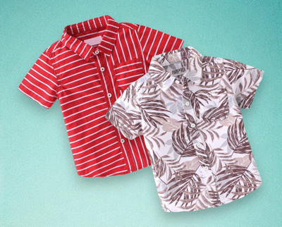 Sparrow ENTERPRISE Boys Printed, Striped Casual Multicolor Shirt(Pack of 2)