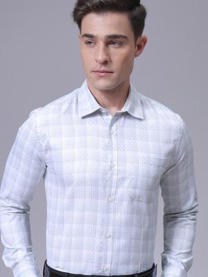 The Indian Garage Co. Men Checkered Formal Green Shirt