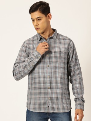 PROVOGUE Men Checkered Casual Grey Shirt