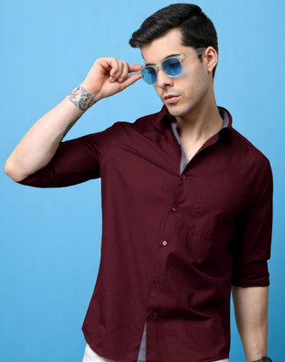 MANTRATREND Men Solid Casual Maroon Shirt(Pack of 2)
