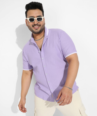 Instafab Plus Men Printed Casual Purple Shirt