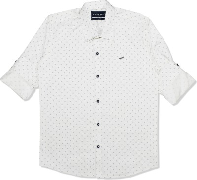 Charchit Boys Printed Casual White Shirt