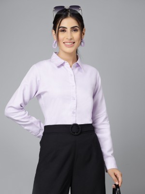 Style Quotient Women Solid Formal Purple Shirt