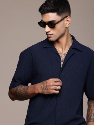 Roadster Men Solid Casual Blue Shirt