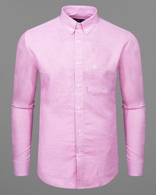 french crown Men Ethnic Motifs Casual Pink Shirt