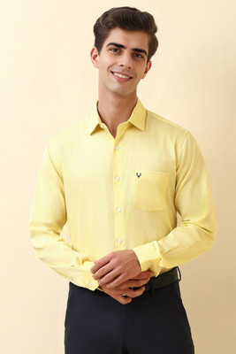 Allen Solly Men Solid Formal Yellow Shirt