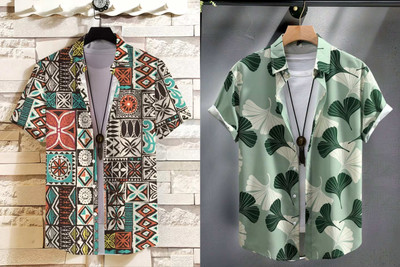 SANBROS Men Printed Casual Multicolor Shirt(Pack of 2)