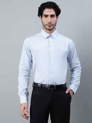 CANTABIL Men Striped Formal Blue Shirt