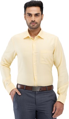 PARK AVENUE Men Self Design Formal Yellow Shirt