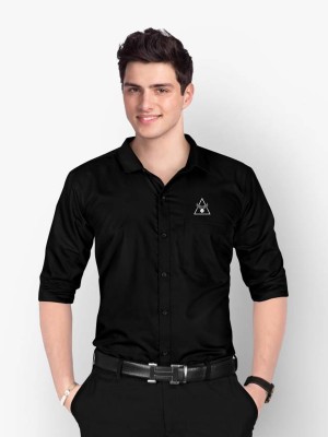 Clarity Men Self Design Casual Black Shirt