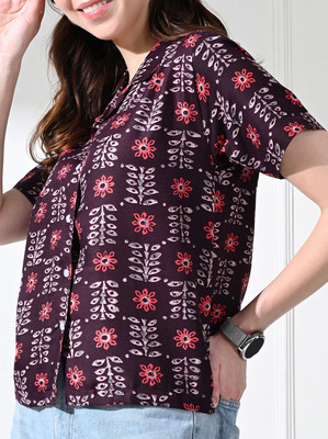 FUBACK Women Printed Casual Multicolor Shirt