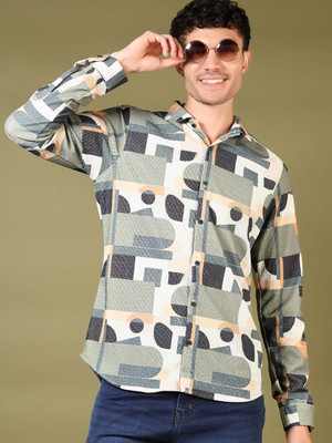 V-MART Men Printed Casual Green Shirt