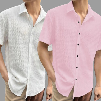 METRONAUT Men Solid Casual Multicolor Shirt(Pack of 2)