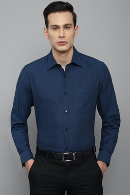 LOUIS PHILIPPE Men Self Design Formal Dark Blue Shirt