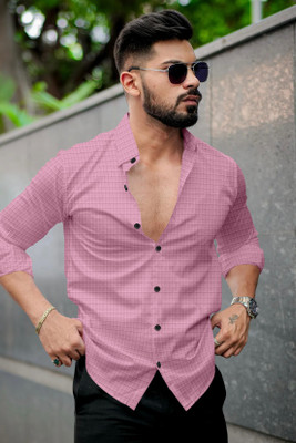JD EVENTS MANAGEMENT Men Solid Casual Pink Shirt