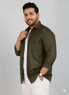 rajtraders Men Solid Casual Dark Green Shirt