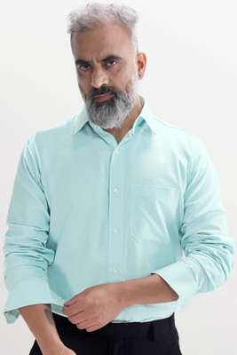 HOC Men Solid Casual Light Green Shirt