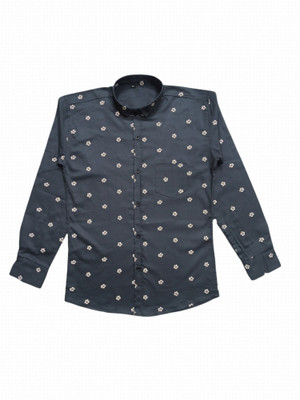 Nimisha Creations Boys Printed Casual Grey Shirt