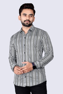 GCFAB Men Checkered Casual Black, White, Grey Shirt