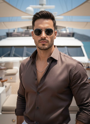 Surhi Men Solid Casual Brown Shirt