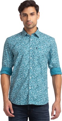 PARX Men Printed Formal Blue Shirt