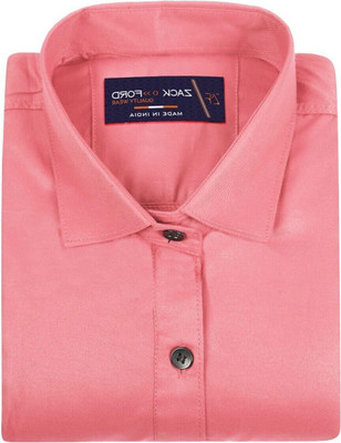 MOONBELL Men Solid Casual Pink Shirt