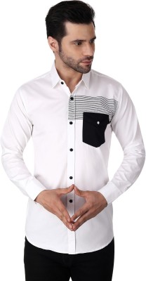 ultra stitch Men Self Design Casual White Shirt