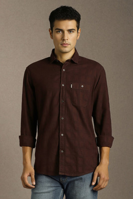 LOUIS PHILIPPE Men Solid Casual Brown Shirt