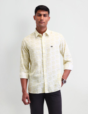 ARROW Men Embroidered Casual Green Shirt