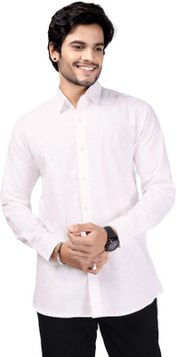 SHIVYM Men Solid Formal White Shirt