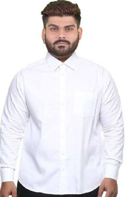 FDF Men Solid Formal White Shirt