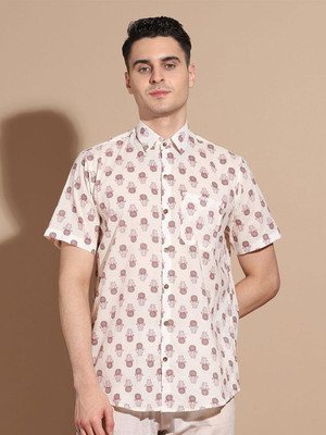 ANOUK Men Printed Casual White Shirt