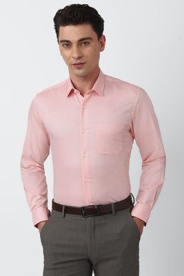 PETER ENGLAND Men Self Design Formal Pink Shirt