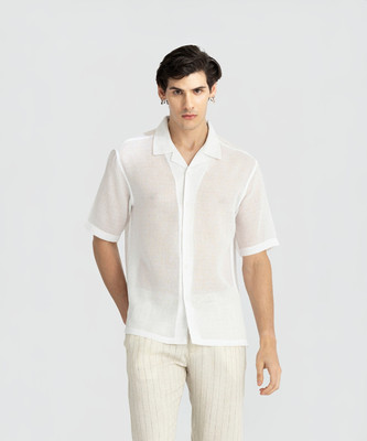 Snitch Men Solid Casual White Shirt