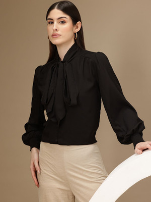 CHEMISTRY Women Solid Casual White Shirt