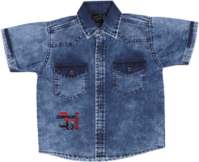 Cremlin Clothing co. Boys Washed Casual Blue Shirt