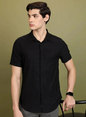 MAHADEV Men Solid Casual Black Shirt