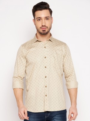 DUKE Men Printed Casual Black, Beige Shirt