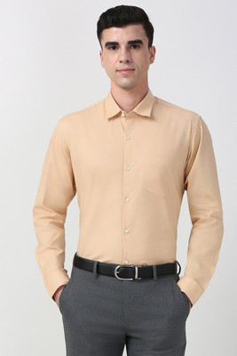 PETER ENGLAND Men Solid Formal Beige Shirt