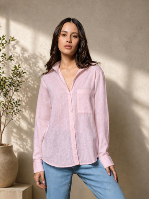 METRONAUT Women Solid Casual Pink Shirt